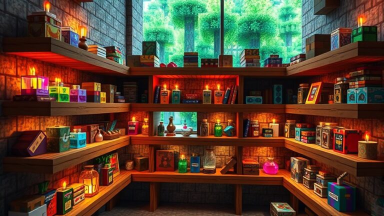 building minecraft craft shelves