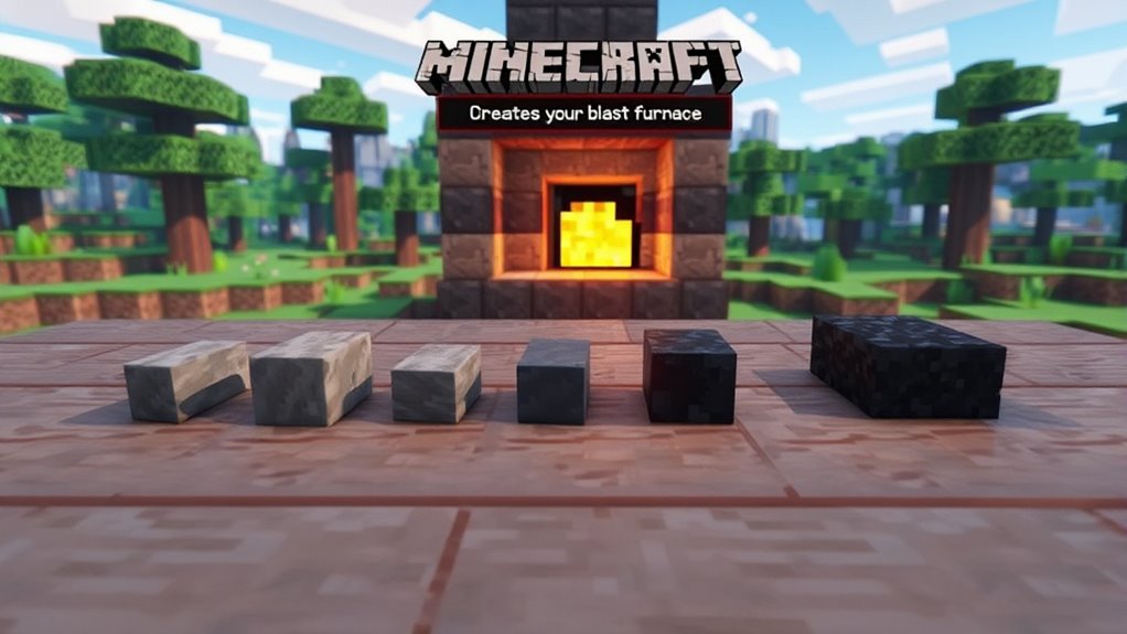 crafting a minecraft blast furnace
