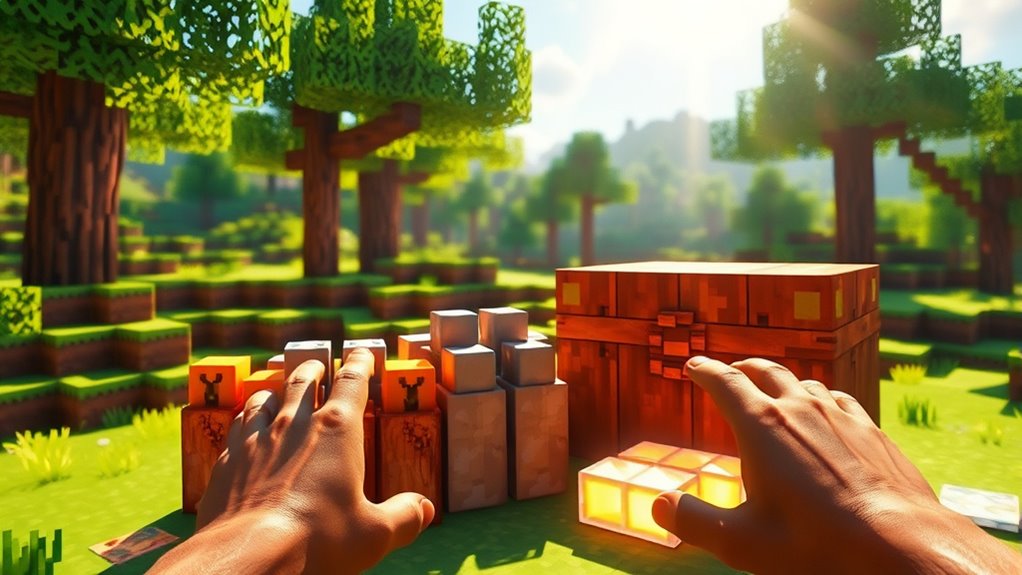 crafting a minecraft chest