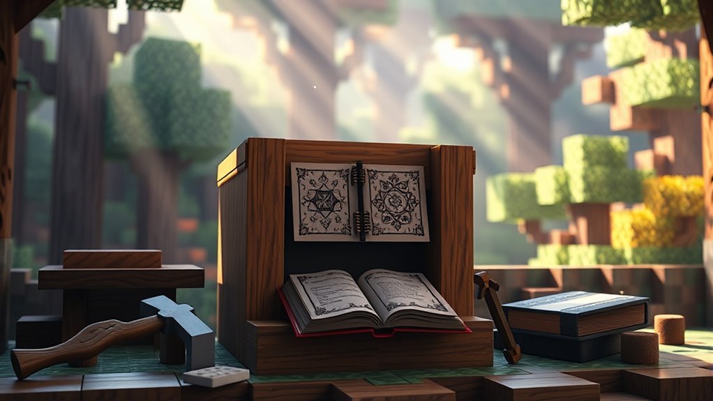 crafting a minecraft lectern