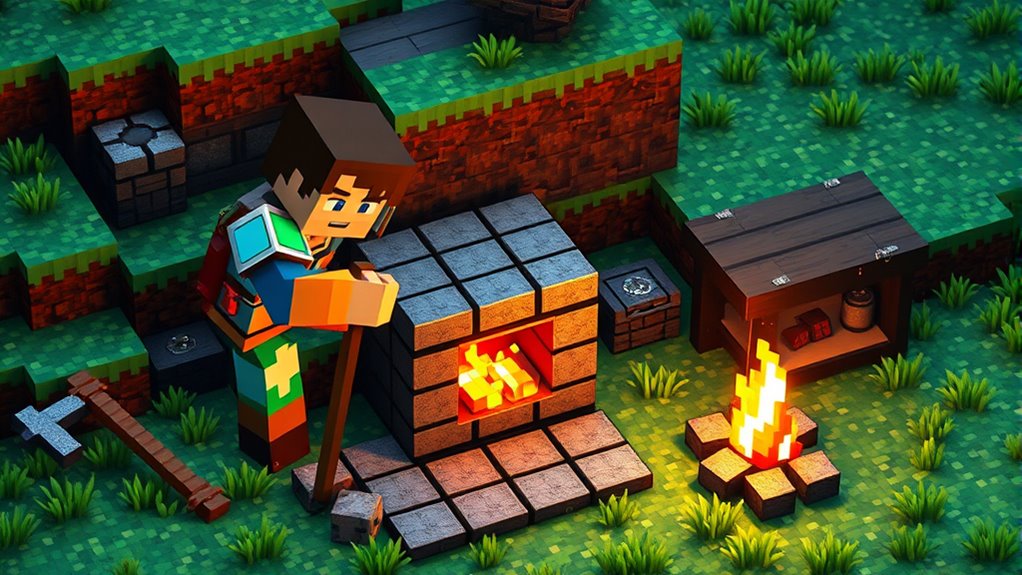 crafting a minecraft stove