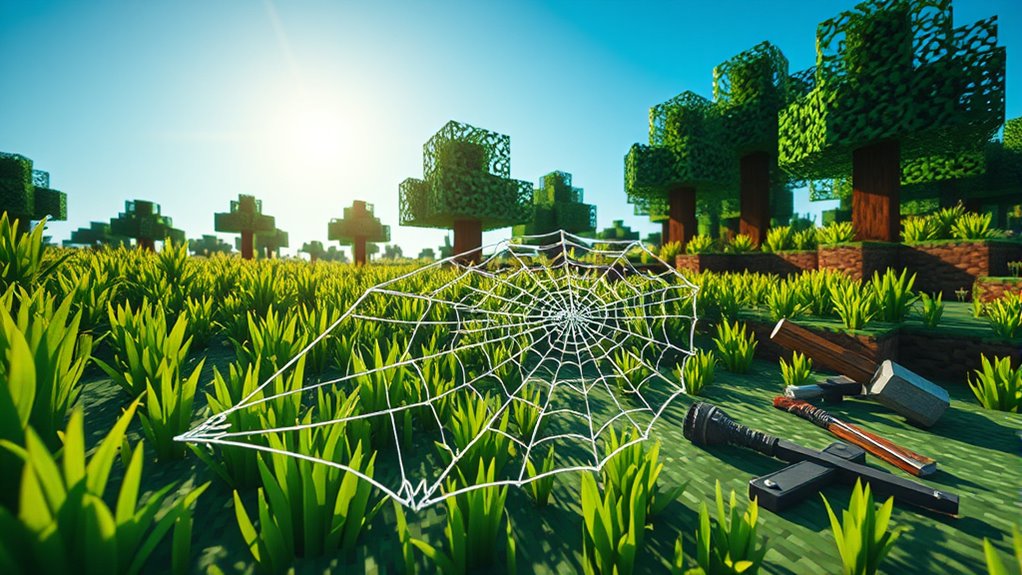 crafting cobwebs in minecraft