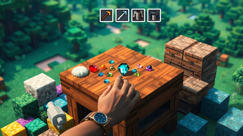 crafting items with recipes