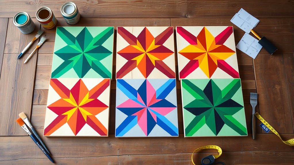 create a colorful barn quilt