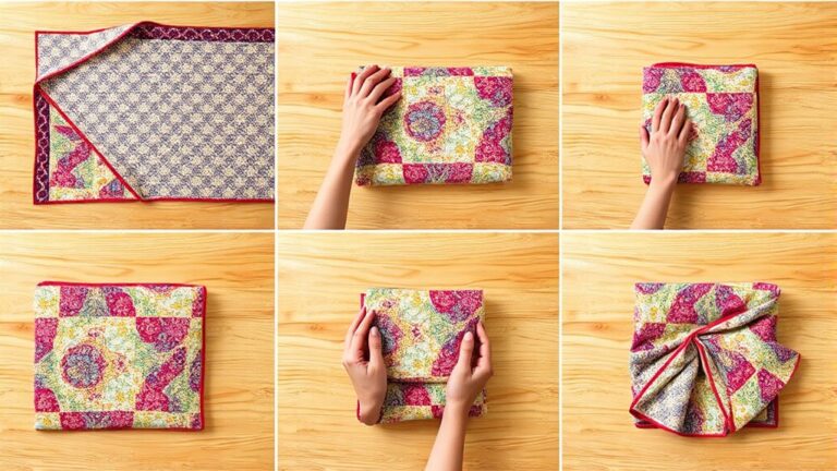 neatly fold a quilt